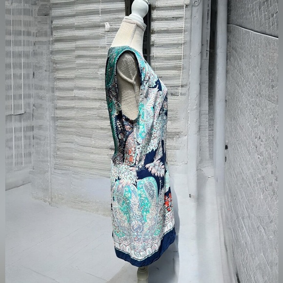 🌻Lucky Brand Lightweight Colorful Boho Paisley Dress w Cutouts Size Large - Picture 6 of 11